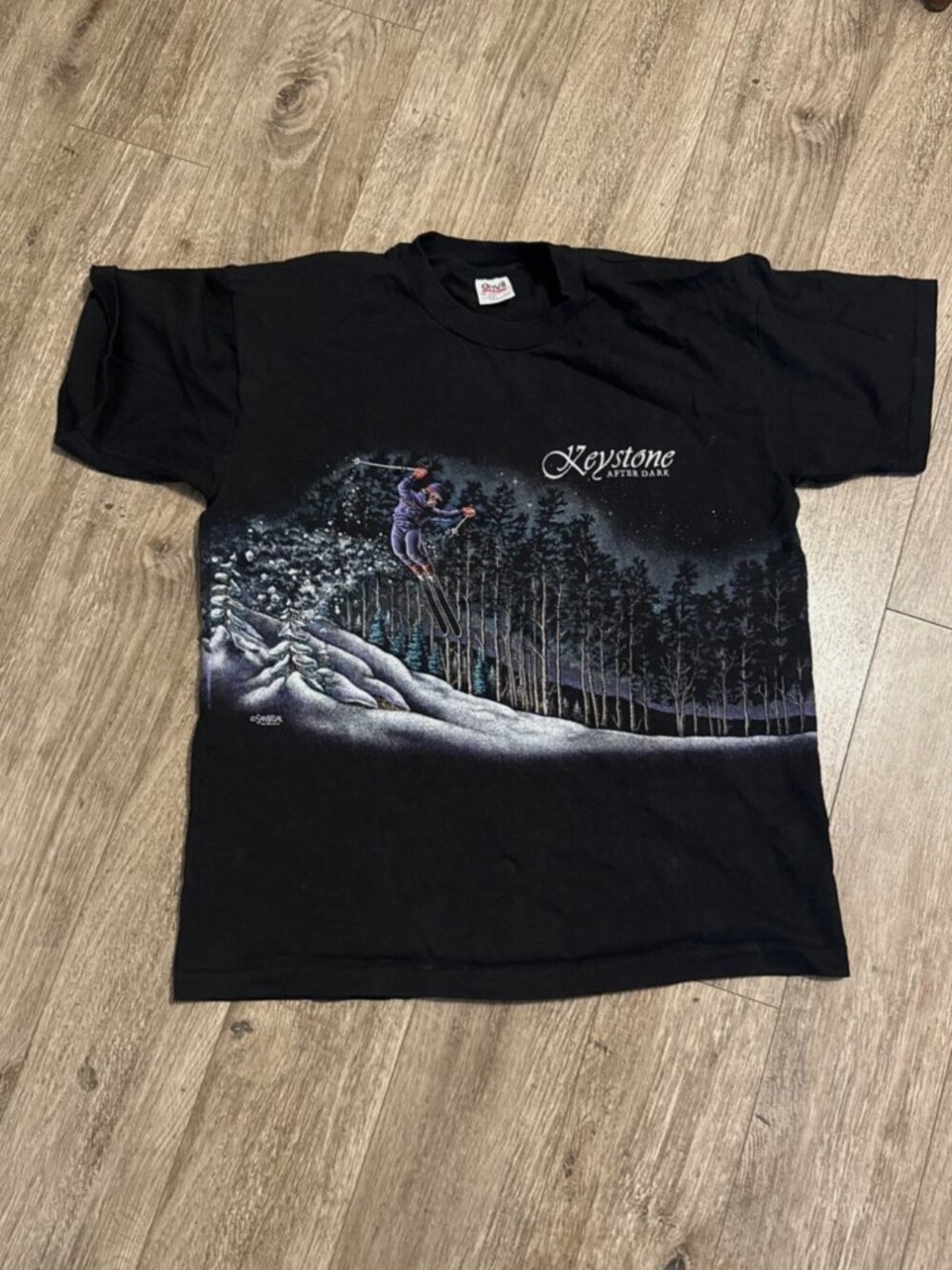 Vintage 90s San Segal Sportswear Keystone L T Shirt Wrap Around Skiing After